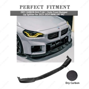 DRY CARBON R44 P Edi 1 Style Front Bumper Lip Splitter for 2023-2024 BMW G87 M2 - Picture 1 of 24