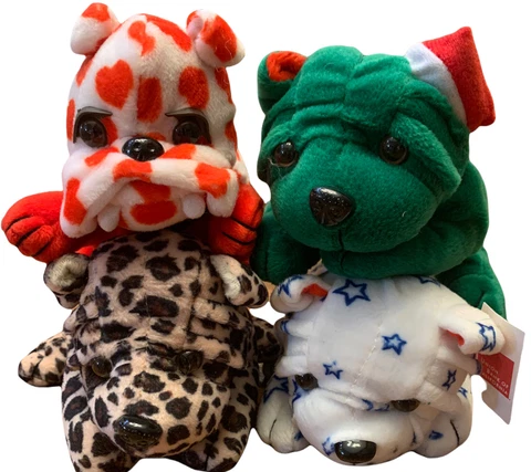 Long Beach Ice Dogs IHL Hockey Team Spike Mascot Plush Set of 4 Cover