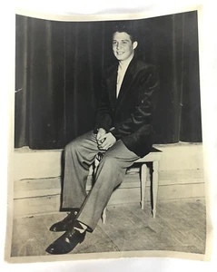 Vtg 1950s Young Man Dressed Up Auditorium Stage B&W Portrait Photo Photograph - Picture 1 of 9