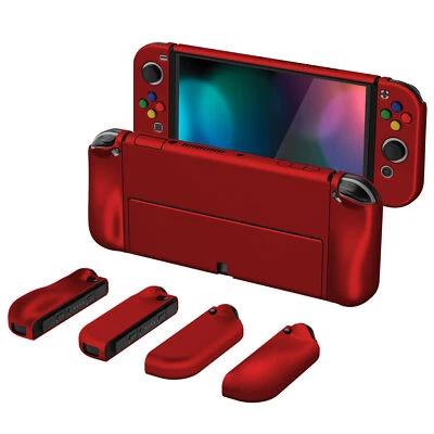 PlayVital AlterGrips Protective Slim Case for Nintendo Switch OLED Scarlet Red - Image 1 of 4