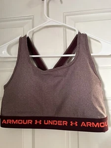 Under Armour Compression Sports Bra Woman XL UA Mid Crossback Heather - Picture 1 of 3