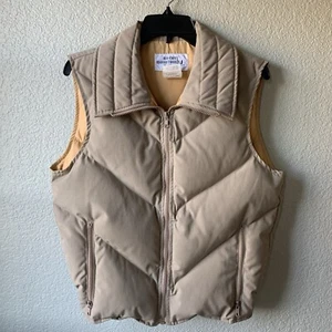 Gilet piuma d'oca vintage Rocky Mountain Down anni 70 piccolo marrone chiaro con zip - Foto 1 di 18
