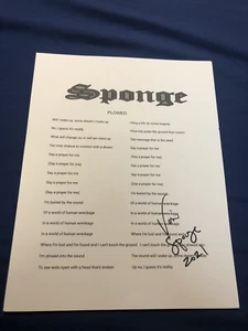 VINNIE DOMBROSKI SPONGE SIGNED AUTOGRAPHED PLOWED LYRIC SHEET RARE PROOF 90S - Picture 1 of 5