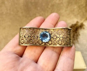 Antique Soviet Tsarism Pin Brooch Needle Silver 84 Stone Topaz Rare Jewelry Girl - Picture 1 of 8