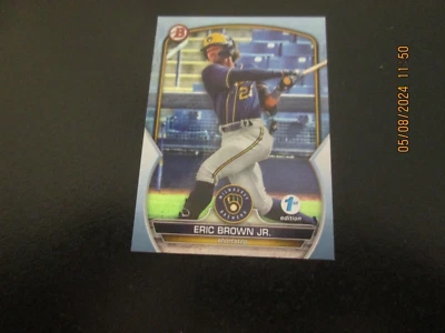 ERIC BROWN JR. 2023 BOWMAN 1ST EDITION PROSPECT BLUE FOIL ROOKIE CARD BPPF-41 - Image 1 of 2