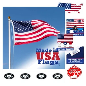 Strong 3x5 American Flag - Made in USA with Craftsmanship & Easy Setup - Picture 1 of 9