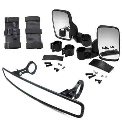 For YAMAHA Rhino Viking Wolverine YXZ Roll Cage Rear View Mirrors & Handle Grabs - Imagem 1 de 4