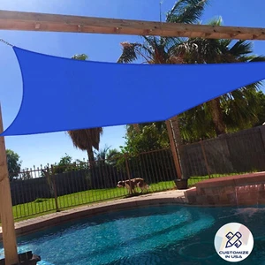 Customize Rectangle Sun Shade Sail Awning Cover Canopy Pergola Blue 5-24FT - Picture 1 of 12