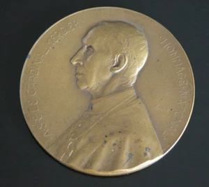 RARE Antique 1914 Bronze Medal of Pope Benedict XV Medallion by Jules Jourdain - Picture 1 of 9
