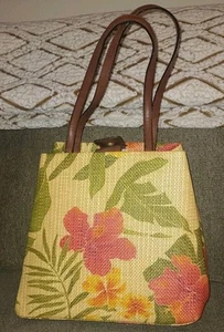 NWT Vintage Summer Straw Handbag by Alfredo Picchi Made In Italy Palm/Flowers - Picture 1 of 10