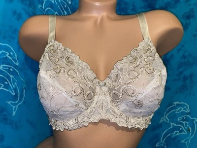 Sutiã Wacoal bege nude 85720 renda floral renascentista rosa com aro 36C novo sem etiquetas - Imagem 1 de 4