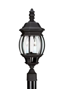 Sea Gull Lighting 82200-12 Wynfield 2-Light Outdoor Post Lantern in Black - Picture 1 of 2