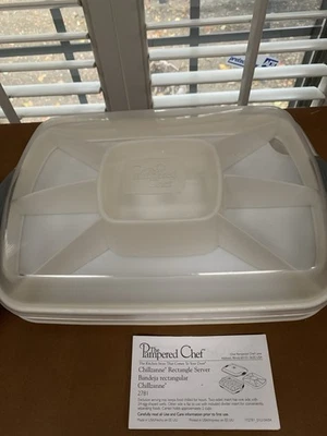 Pampered Chef Chillzanne Rectangular Server #2781 Deviled Egg/Vegetable Tray - Image 1 of 3