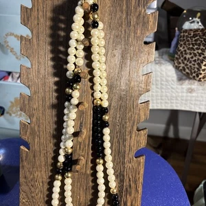 louis dell olio Perlenkette mit goldenen und schwarzen Perlen. - Bild 1 von 3