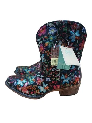 Roper Women's Ingrid Floral Metallic Snip Toes Casual Cowboy Boots Size 7.5 - Image 1 of 4