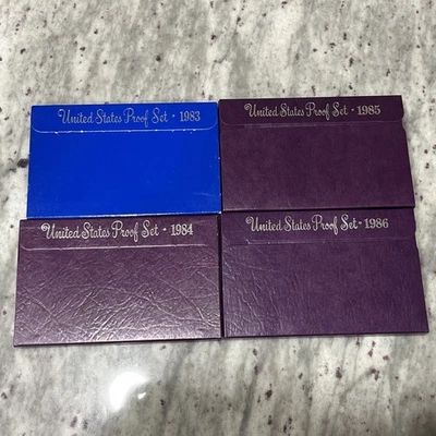 🔥 Lot of 4 U.S. Mint Proof Sets – 1983 • 1984 • 1985 • 1986 – Original Boxes 🔥 - Image 1 of 4