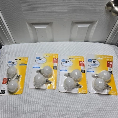 Great Value LED Dimmable A15 4W & G16 4.5W Soft White Frosted Glass 4 Pack Lot(G - Image 1 of 4