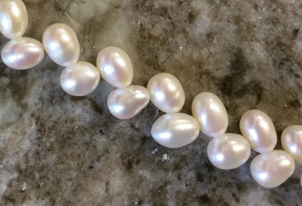 REAL pearl Bracelet 925 Sterling GOOD FORTUNE Clasp pear Chinese Wedding GIFT - Image 1 of 1