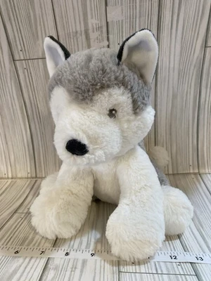 Carters Plush Gray White Husky Wolf Sitting Soft Lovey Stuffed Animal Toy 9” A5 - Image 1 of 4