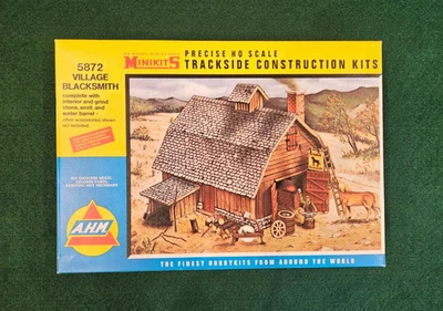 AHM Minikits Vintage HO Scale Village Blacksmith Model Kit No. 5872 NIOB - Image 1 of 4