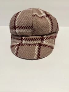 Newsboy Cap Hat Pink & Tan Plaid Women One Size Off brand. - Picture 1 of 9