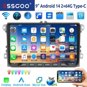 9" DAB+ Android 14 Autoradio Carplay GPS Navi Für VW Golf 5 6 Polo Touran Tiguan - Bild 1 von 16