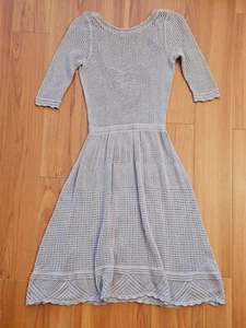 Guess Los Angeles Three Quarter Sleeve Lace Crochet Dress Light Brown XS - Picture 1 of 9