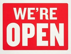 Double Sided Open and Closed Sign 8 x 12 Inch - 2 Count, White and Red - Picture 1 of 4