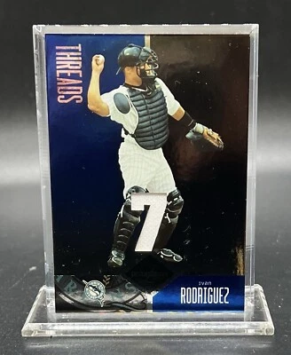 Camisetas Leaf Limited Threads 2004 usadas en juego/50 Iván Rodríguez #169 Salón de la fama Marlins Foto 1 de 4