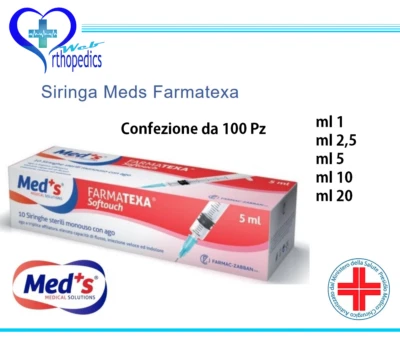 MEDS FARMATEXA SIRINGA MONOUSO  CONFEZIONI DA 100 PZ - Immagine 1 di 2