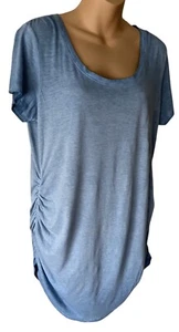 Motherhood Maternity Women's Light Weight Side Ruched T-Shirt Blue Hombre SZ L - Picture 1 of 4