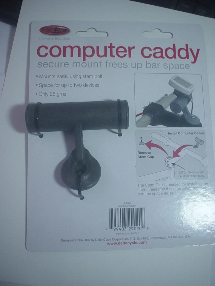 Delta Computer Caddy Handlebar Stem Cap Mount Cycling Computer and Light Mount - Image 1 of 1