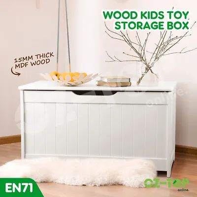 Kids Toy Book Storage Box Wooden Chest Cabinet Clothes Bench Organiser Children • 89.49$