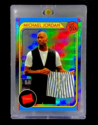 Pantalones Cortos Michael Jordan Azul Plata Refractor Holo SP 2019 - BULLS Inserto Rayas Foto 1 de 3