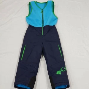Columbia Nylon Blue Bib Overalls Omnitech Snowpants Fleece Top kids 4/5 - Picture 1 of 11