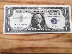 1957 ONE DOLLAR SILVER CERTIFICATE DOLLAR STAR BILL CRISP UNCIRCULATED CONDITION - Picture 1 of 6