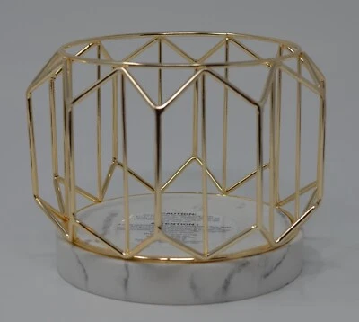 BATH & BODY WORKS GOLDEN DECAGON MARBLE LARGE 3 WICK CANDLE HOLDER SLEEVE 14.5OZ - Image 1 of 4