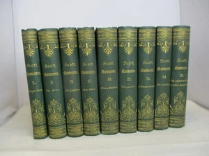 Walter Scott's Sämmtliche Werke, 9 Bände, Hardcover mit Goldprägung von ca.1850 - Bild 1 von 4