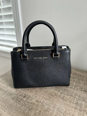 NWT Michael Kors Kellen XS Satchel Leather Crossbody Bag Black - Image 1 of 4
