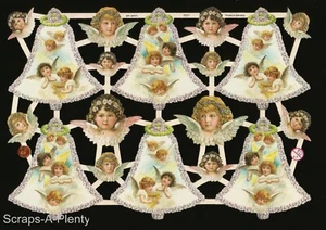 German Embossed Scrap Die Cut - Christmas Easter Angels & Bells  EF7317 - Picture 1 of 1