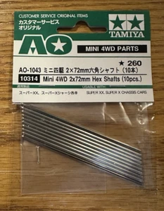 New Tamiya Mini 4WD Jr Mini 4Wd 2X72Mm Hex Shafts (10pcs.) Part - Picture 1 of 2