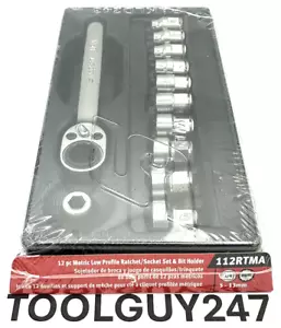 Juego de trinquete y zócalos métricos de bajo perfil de 12 piezas SNAP ON 1/4" + - Imagen 1 de 7