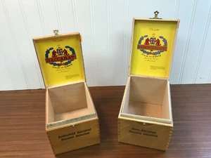  2  EMPTY BACCARAT THE GAME CHURCHILL WOOD HONDURAS HAVANA CIGAR BOXS - Picture 1 of 12