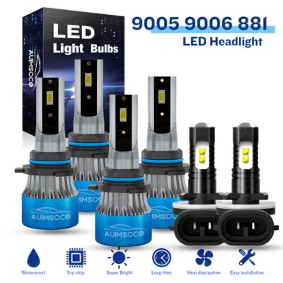 For Oldsmobile Aurora 2002-1998 Combo LED Lights Hi/Lo Beam + Fog Light Bulbs - Image 1 of 4