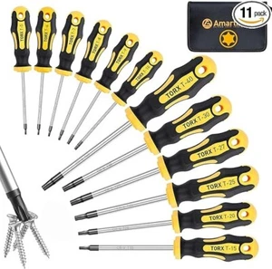 Amartisan 12-Piece Magnetic Torx Screwdrivers Set, T5 - T40, Yellow  - Picture 1 of 6