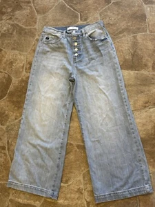 Kancan Junior High Waist Wide Leg Button Fly Jeans 7/27 - Bild 1 von 11