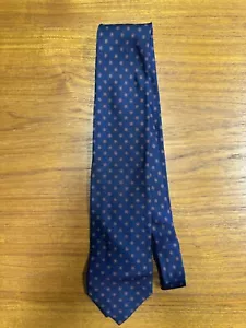 Valentino Silk Tie. Blue w Brown Floral Geometric. 62” x 3.375” - Picture 1 of 5