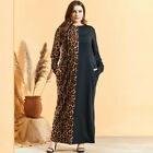 Arab muslim robe Leopard print bohemian dress Women's Casual pocket Dress
