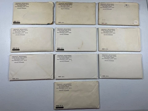(10)  1969  US Mint Silver P & D Sets,  in OGP,  Lots of Luster, w/ GREAT coins! Cover