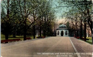 1910s Maryland Postcard Promenade and Band Stand Druid Hill Park Baltimore MD - Picture 1 of 2